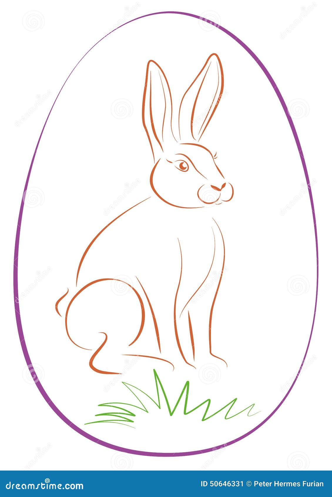 Download Easter Bunny Purple Egg Outline Stock Vector - Image: 50646331