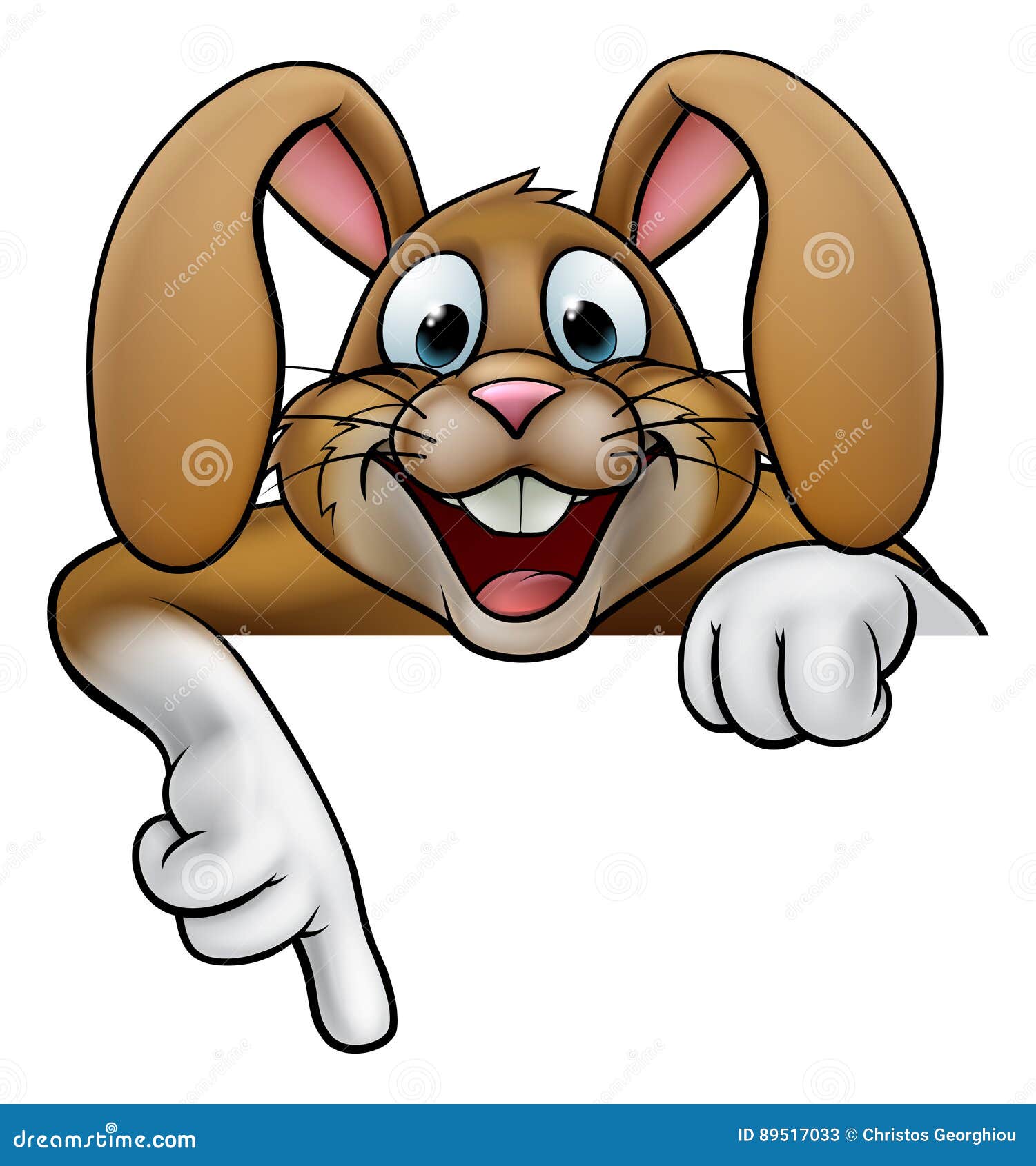 easter bunny rabbit pointing