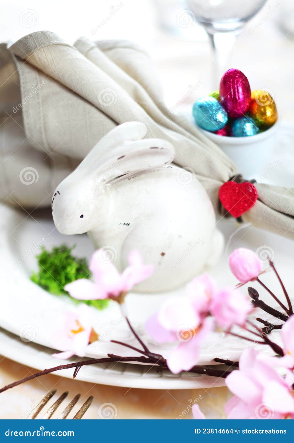 Easter Bunny Table Setting stock photo. Image of rabbit 23814664