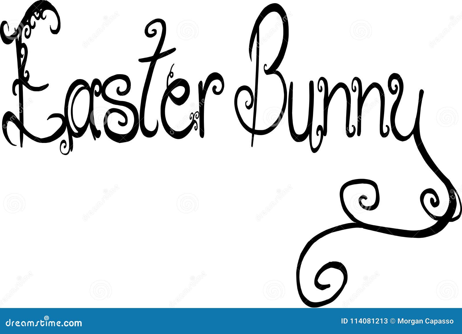 Easter Bunny Text Sign Illustration Stock Vector - Illustration of