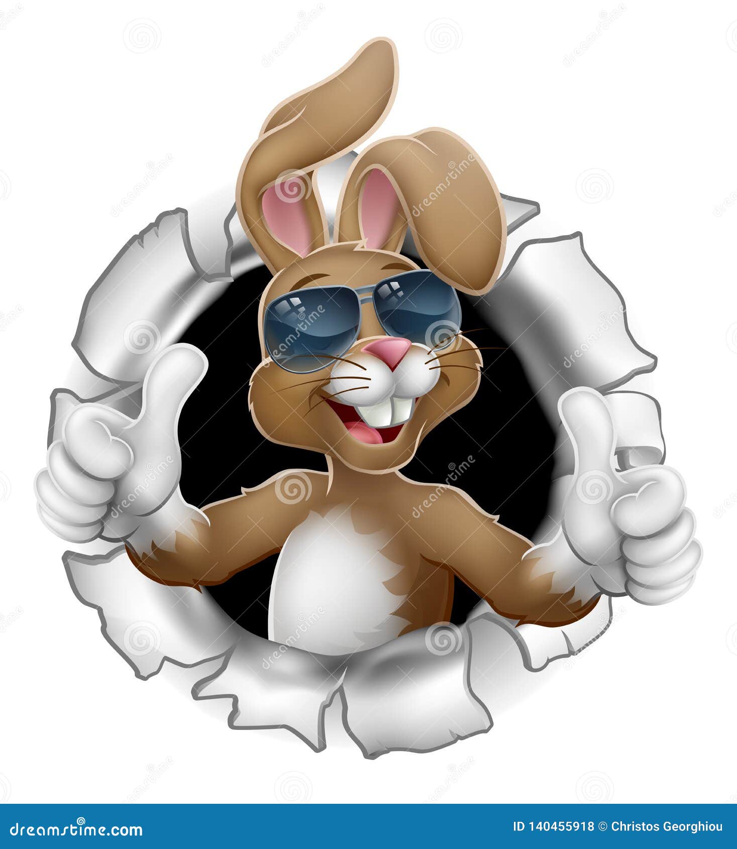 easter bunny thumbs up cool rabbit in sunglasses