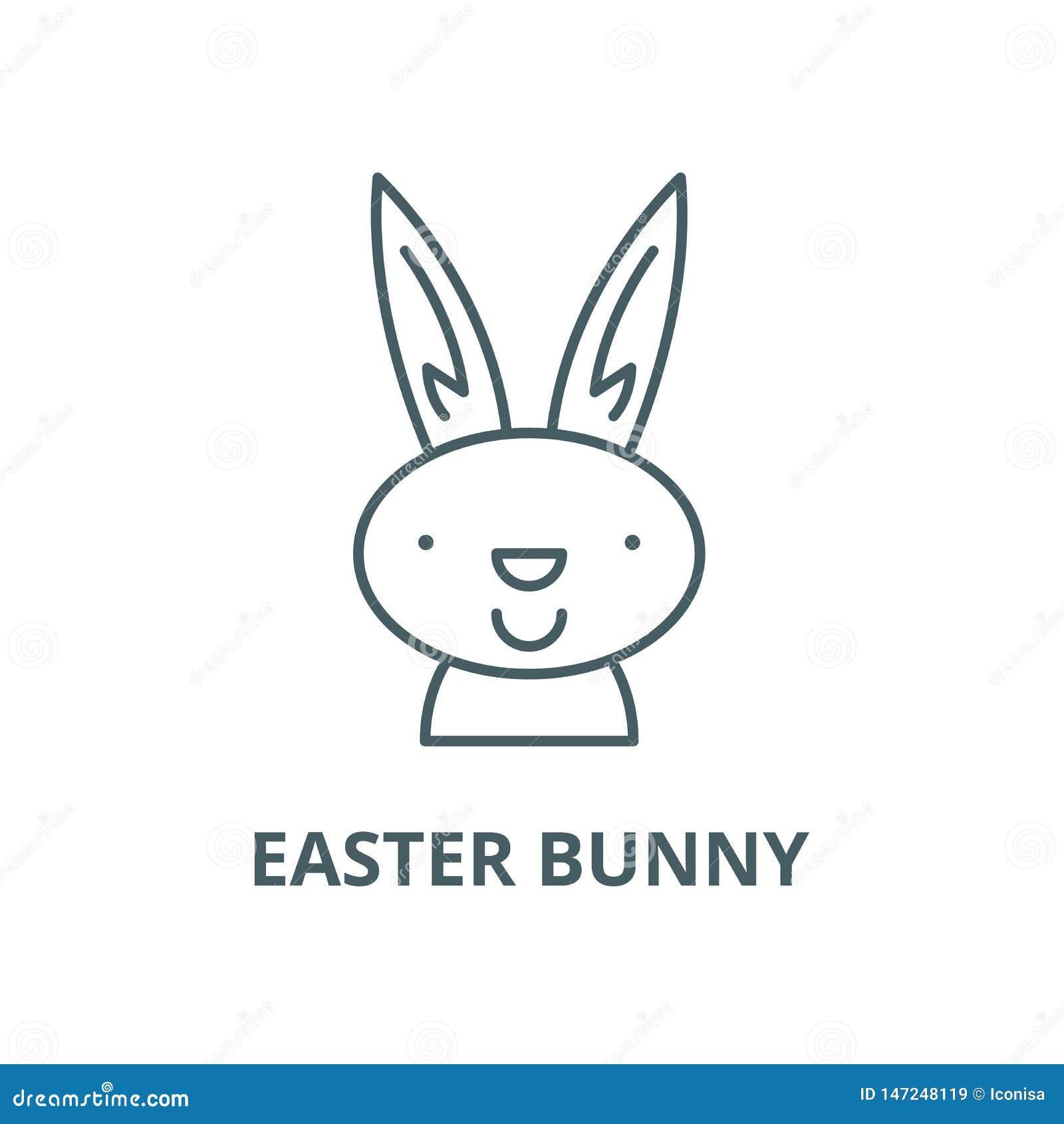 Easter Bunny Vector Line Icon, Linear Concept, Outline ...