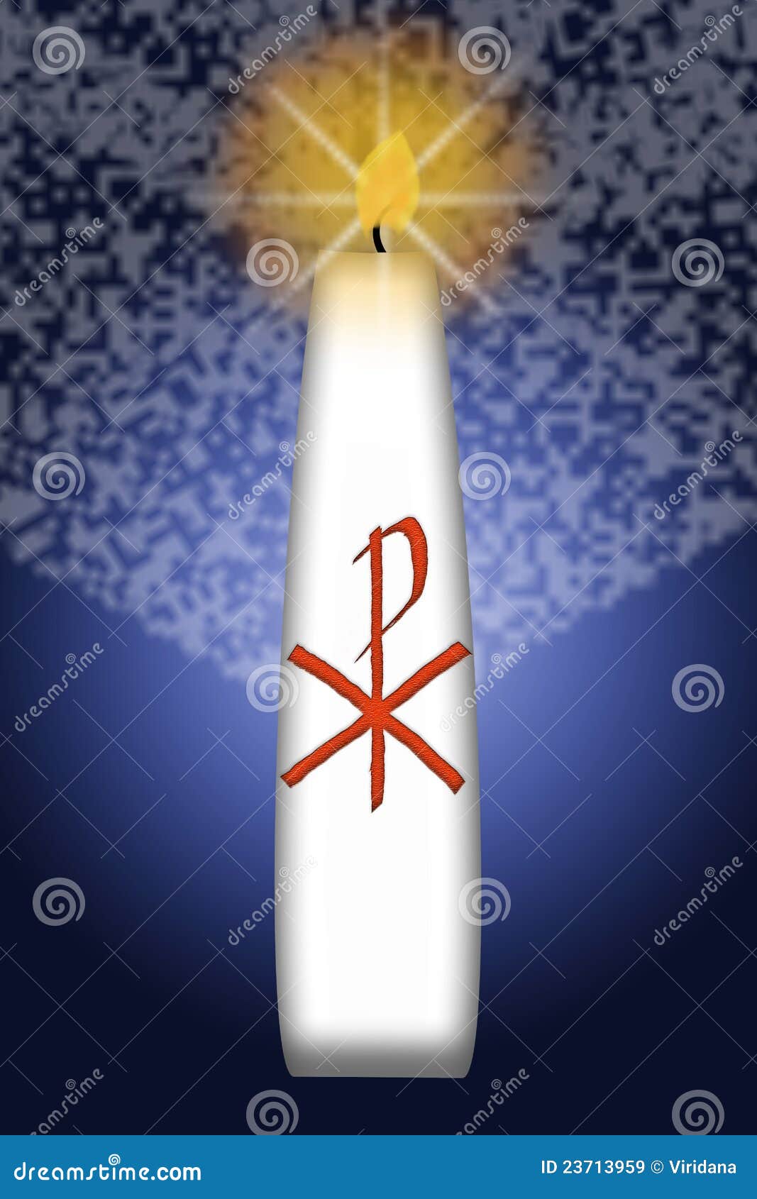 Easter Candle With Christ Monogram Royalty Free Stock Images - Image