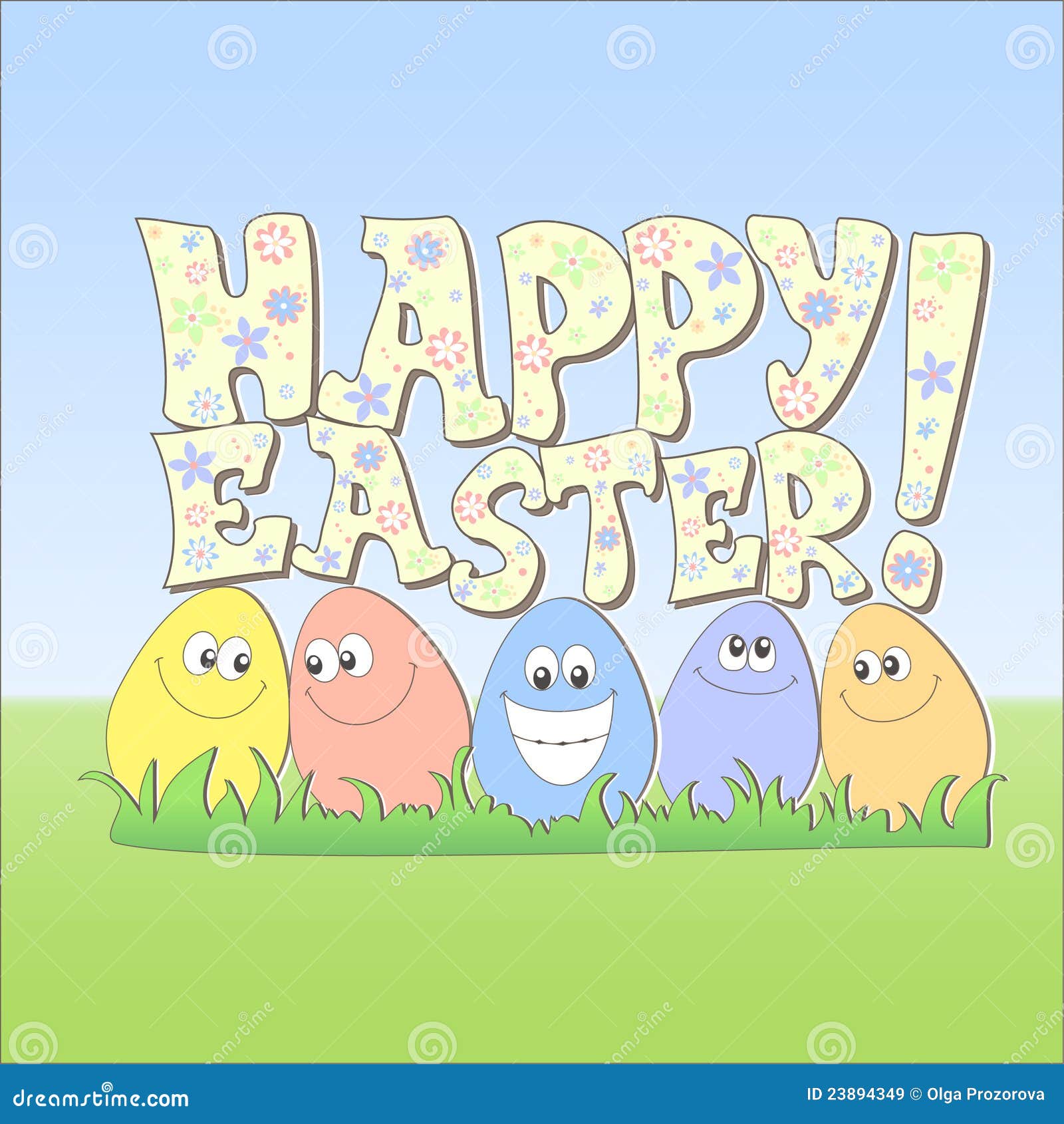 Easter card stock vector. Illustration of colorful, decoration 23894349