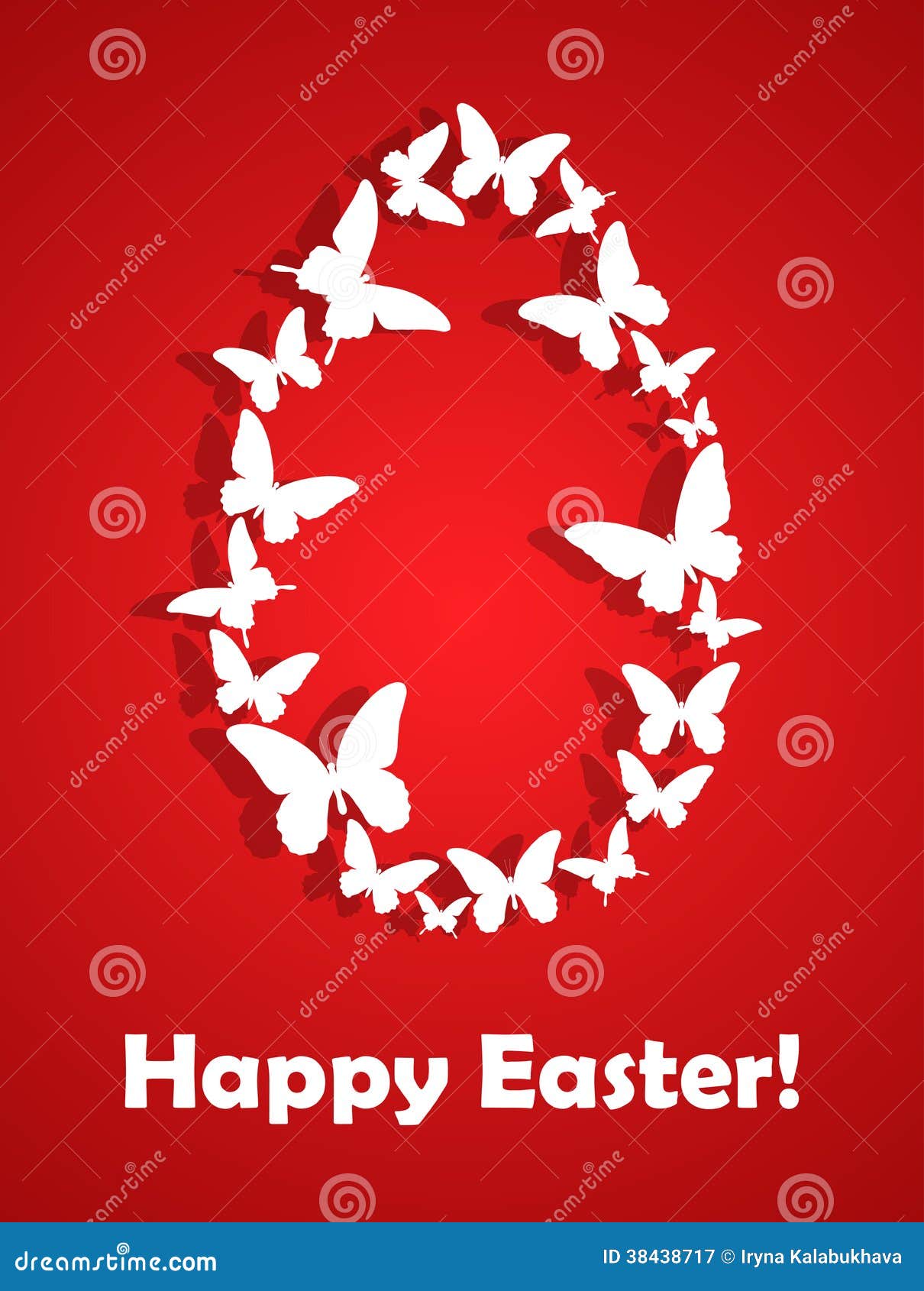 Easter Card with Butterflies Stock Vector Illustration of decoration