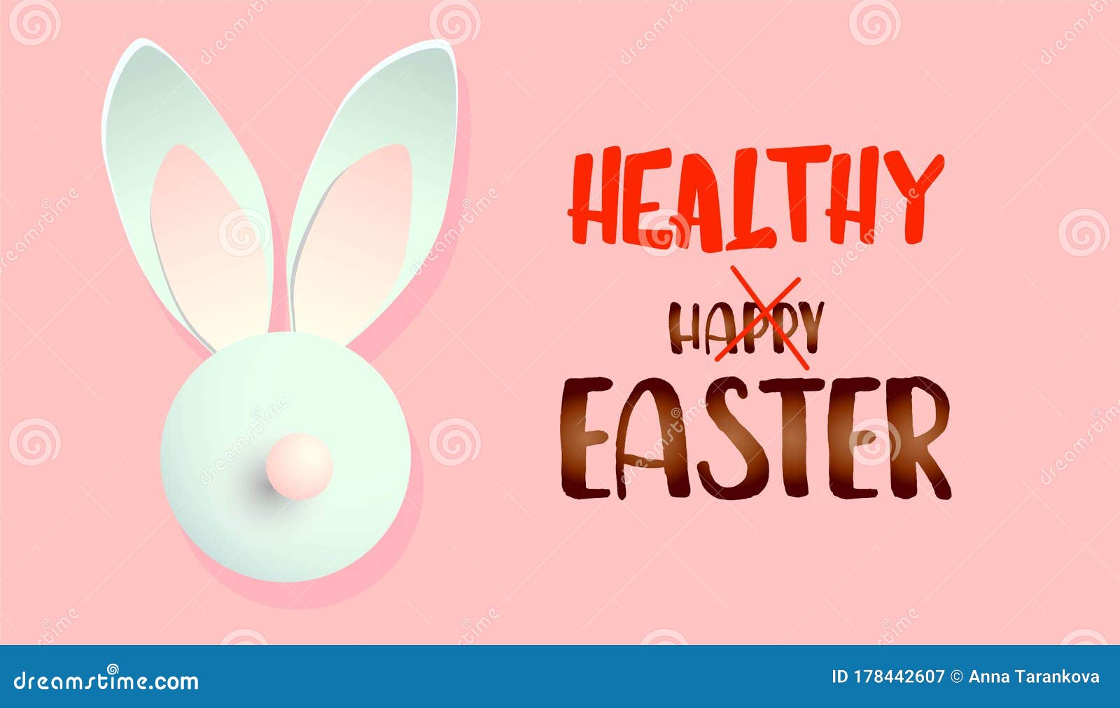 Easter Card Healthy Easter. the Rabbit in the Mask Stock Vector