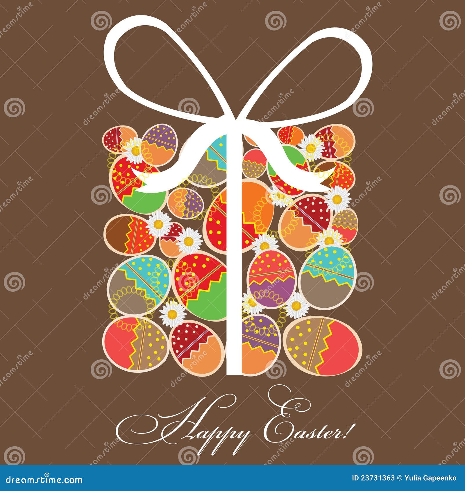 Easter Card Template Gift Box from Eggs Stock Vector Illustration