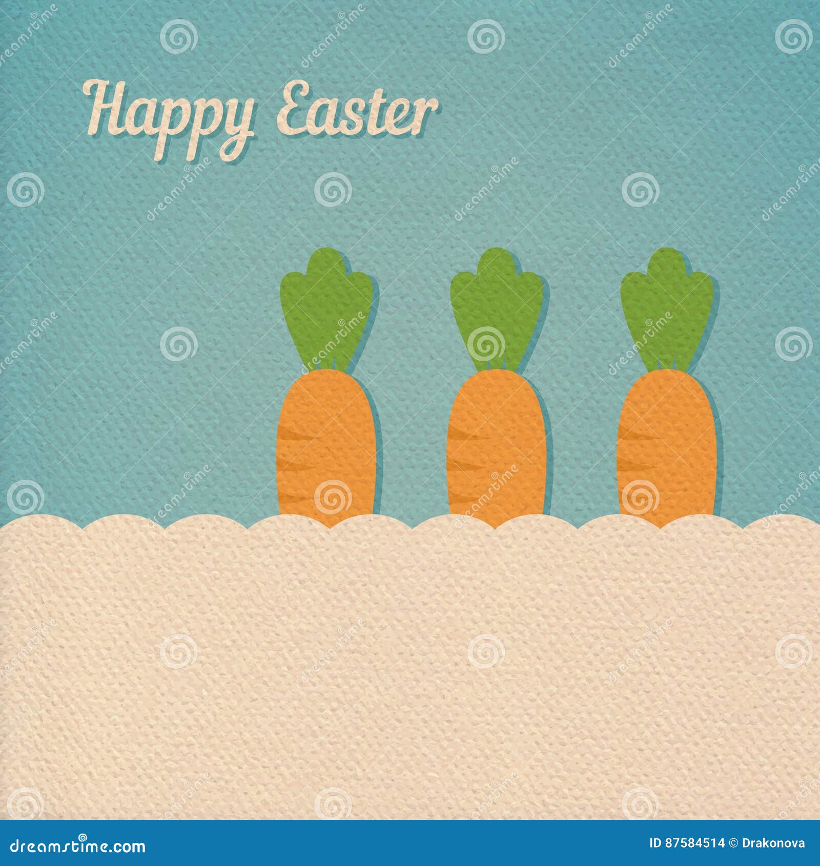 Easter carrot card stock vector. Illustration of poster 87584514