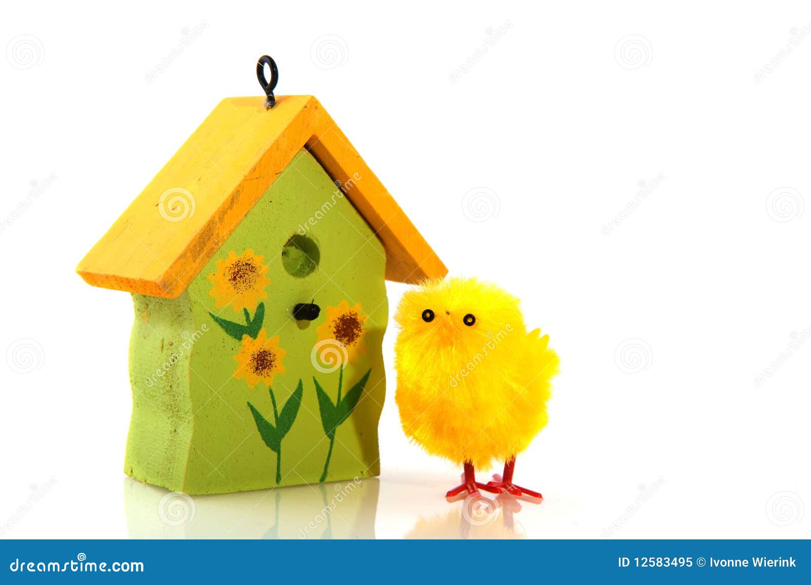 Easter Chick with Birdhouse Stock Image Image of isolated, spring