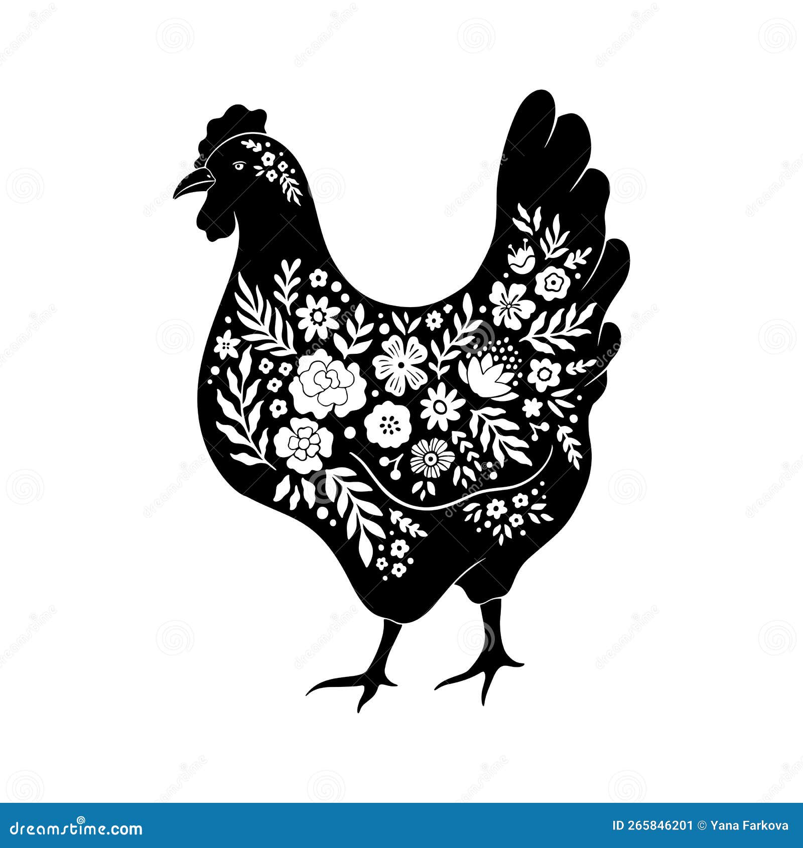 cute chicken clipart black and white