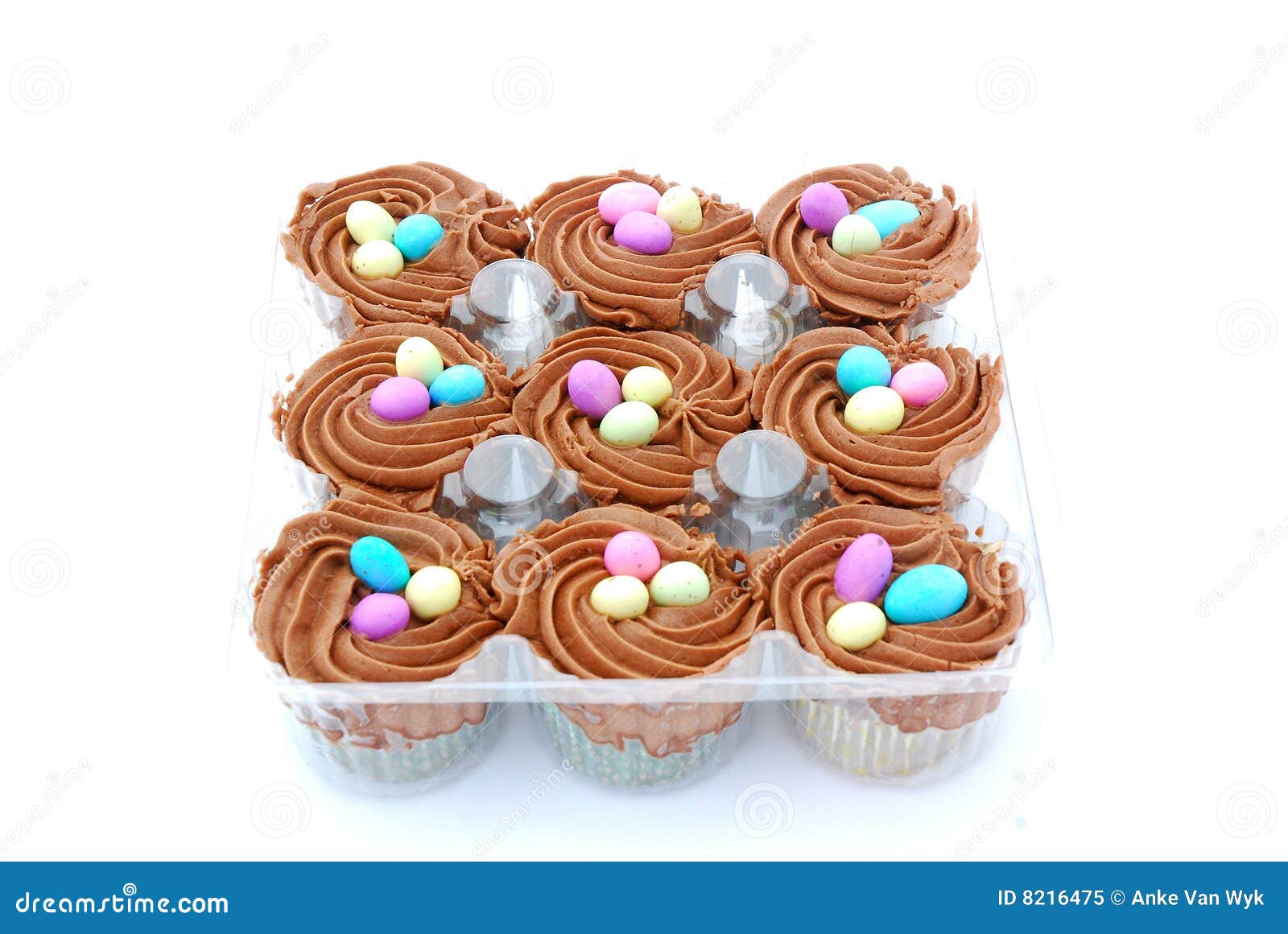 Easter chocolate cupcakes stock image. Image of pastry 8216475