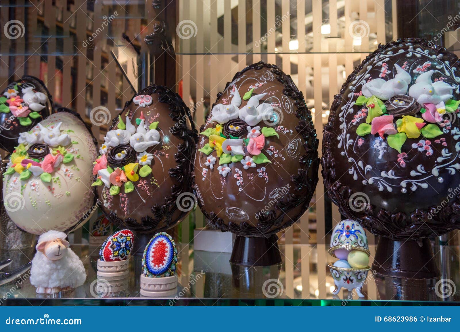 Easter Chocolate Eggs for Sale Stock Photo Image of background