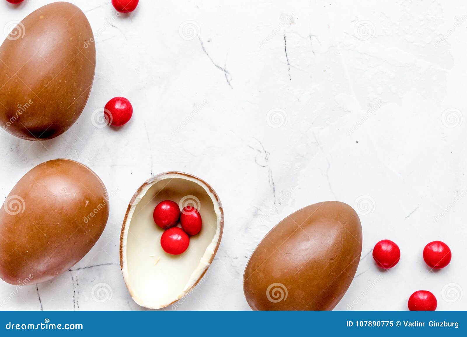 Download Easter Chocolate Eggs Top View On Stone Background Mock Up Stock Image - Image of delicious ...