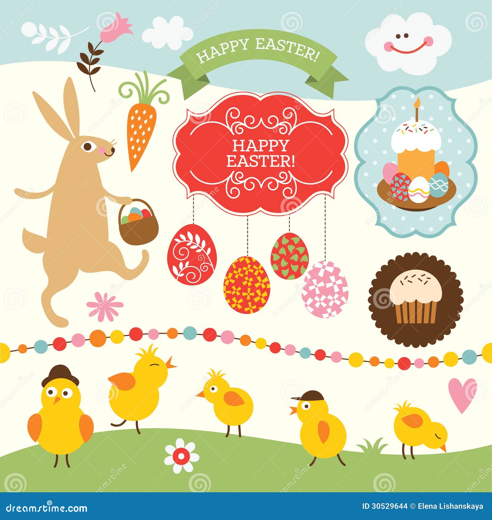 Easter collection stock illustration. Illustration of cake 30529644
