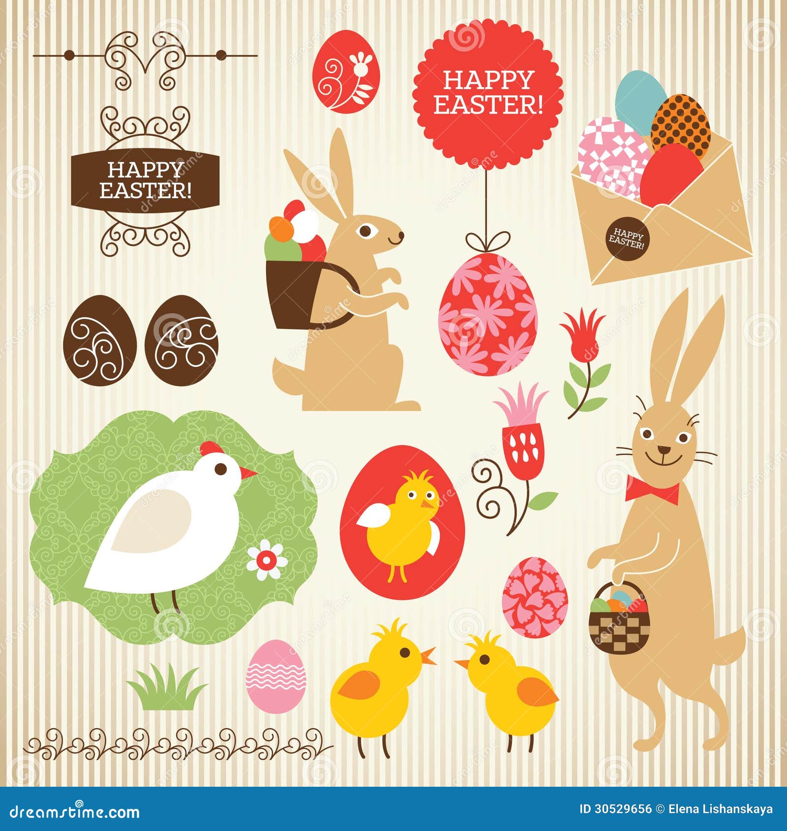 Easter collection stock illustration. Illustration of collection 30529656