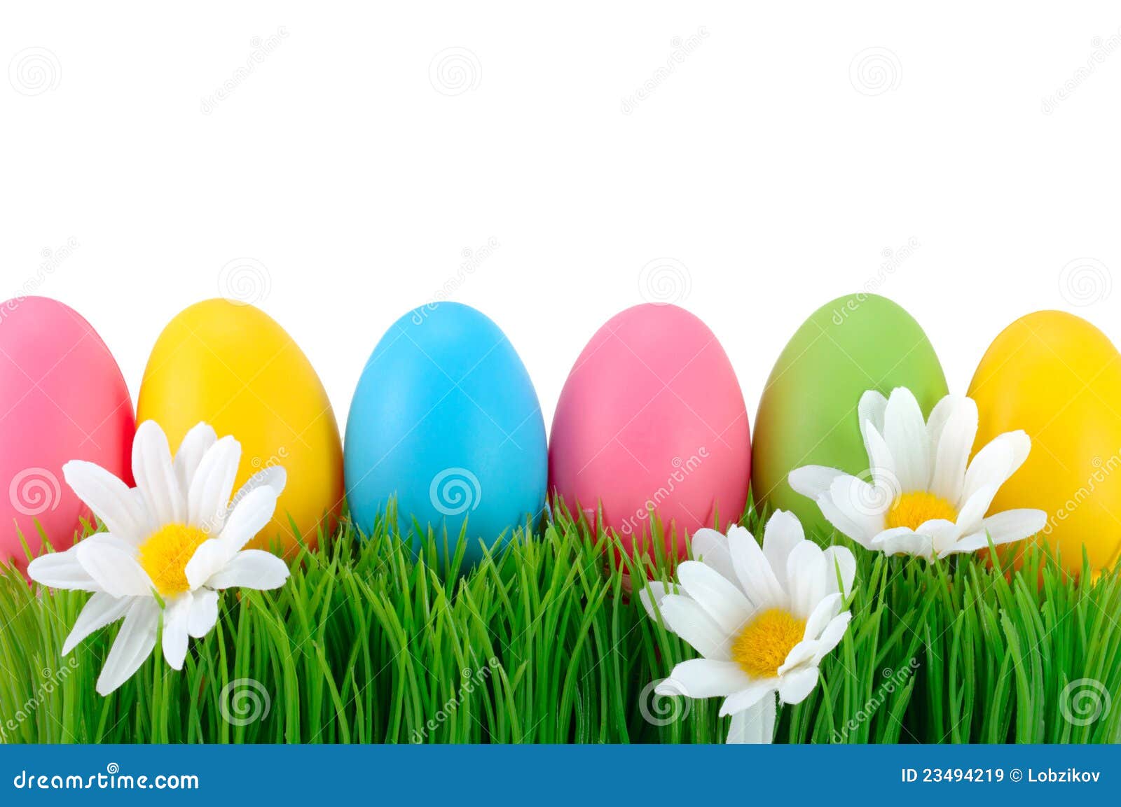 Easter Colored Eggs on the Grass. Stock Image Image of gift, easter