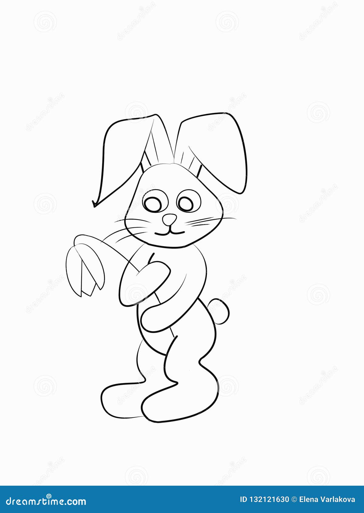 Easter Coloring. Black and White Raster Illustration for Coloring Book