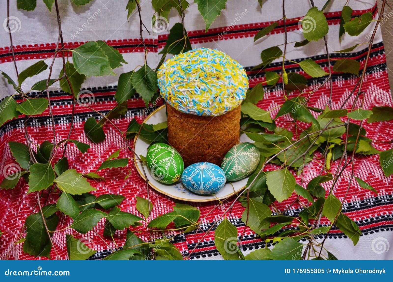 The Traditional Easter Composition of Their Yas and Scenes Stock Image