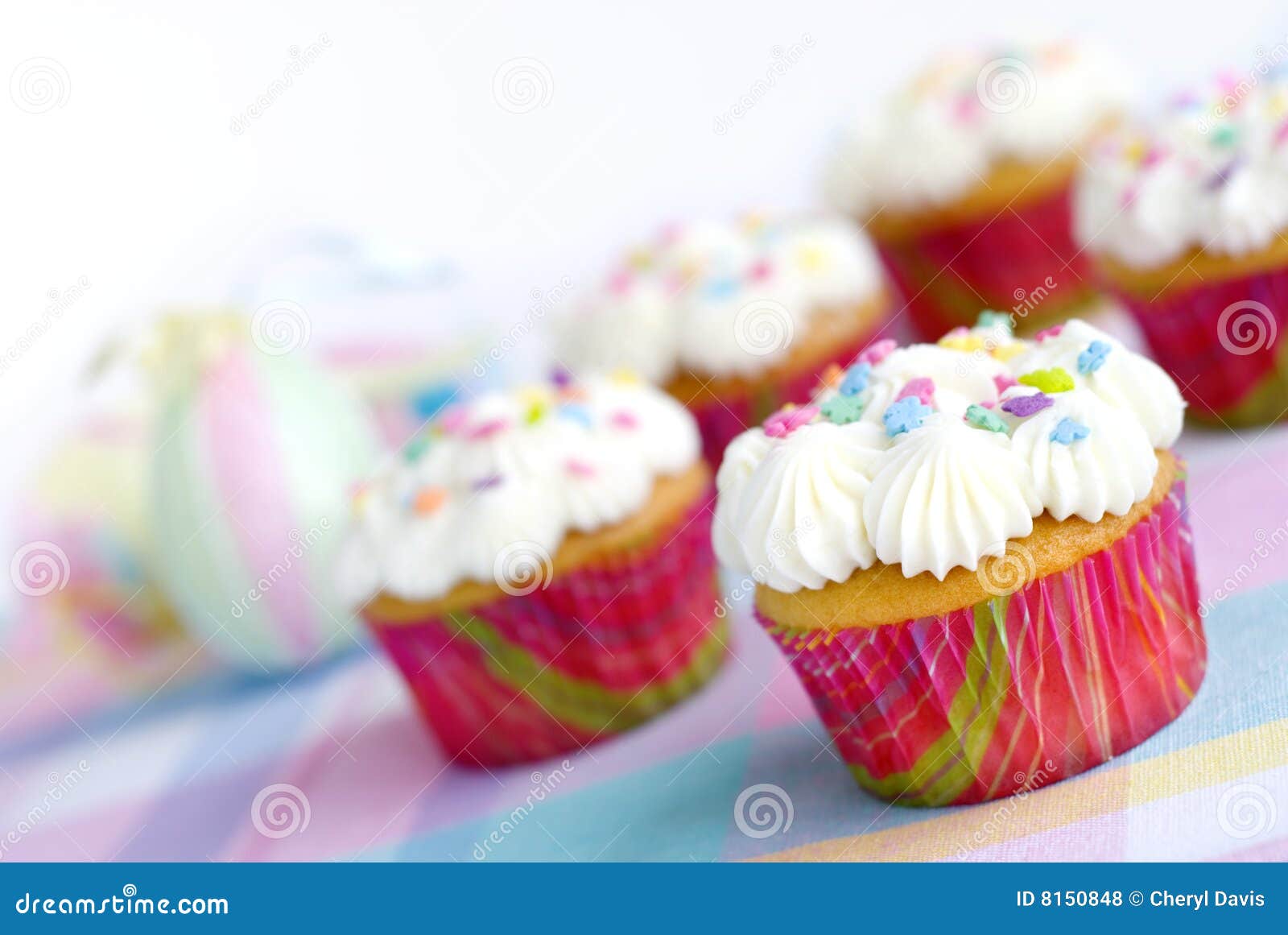Easter Cupcakes with Sprinkles and Pastel Colors Stock Photo Image of
