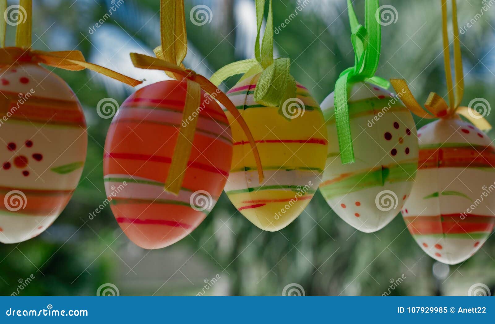 Easter Eggs Hanging on a Rope. Stock Image Image of traditional