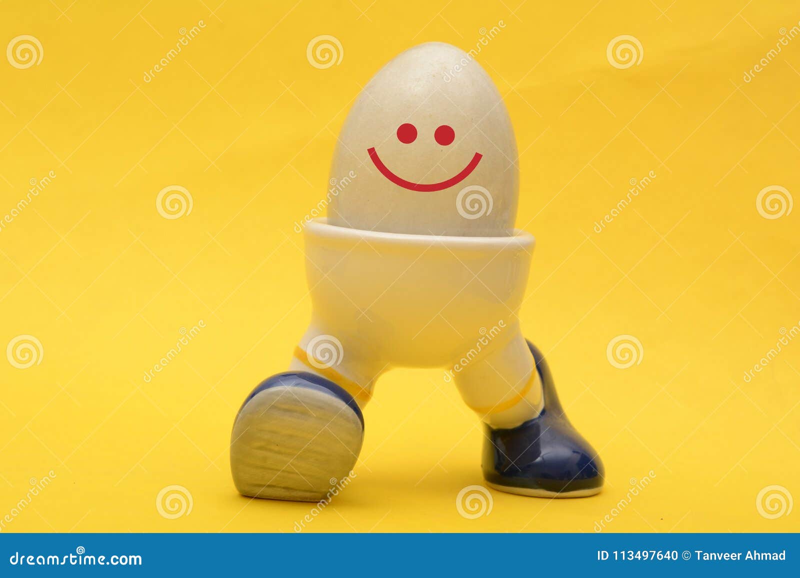 easter eag happy and walking with a smile on face