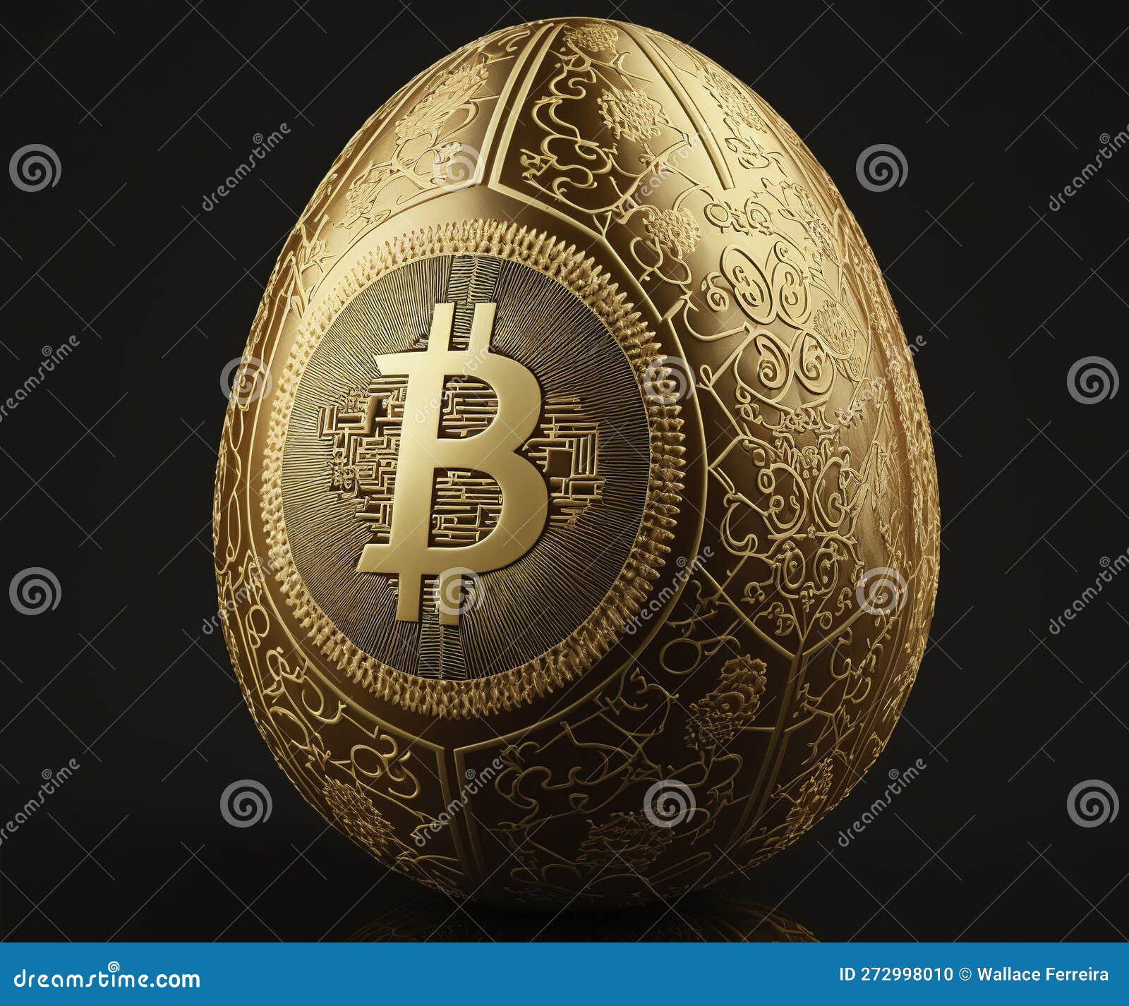 Easter Egg with Bitcoin Symbol. Beautiful Golden Egg Ornate with  Representation of Cryptocurrency. Generative AI. Stock Illustration -  Illustration of payment, eggs: 272998010