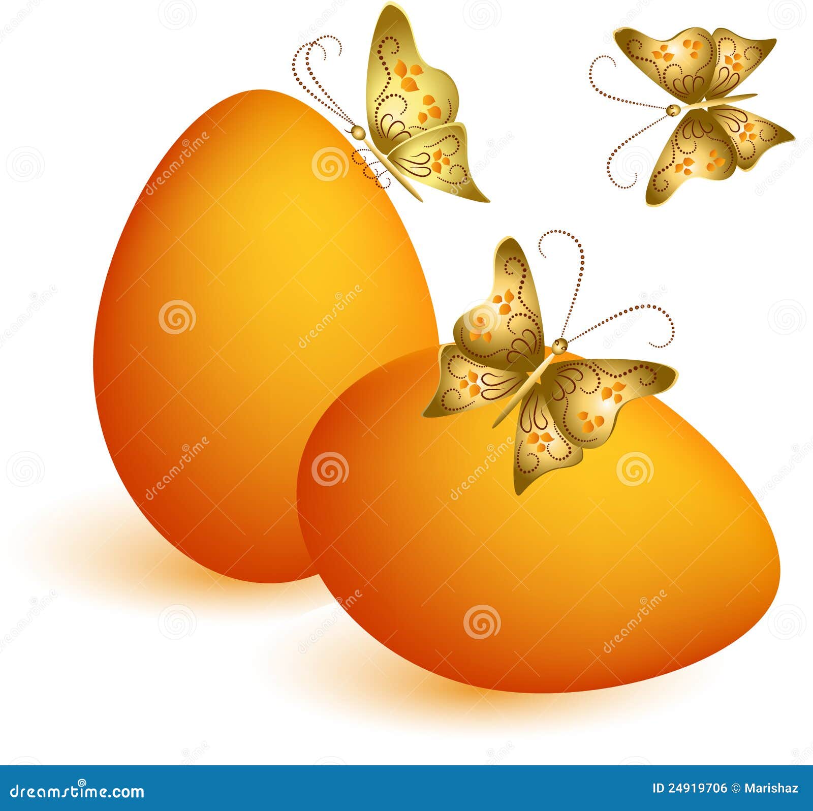 Easter Egg with Butterflies Stock Vector Illustration of religious