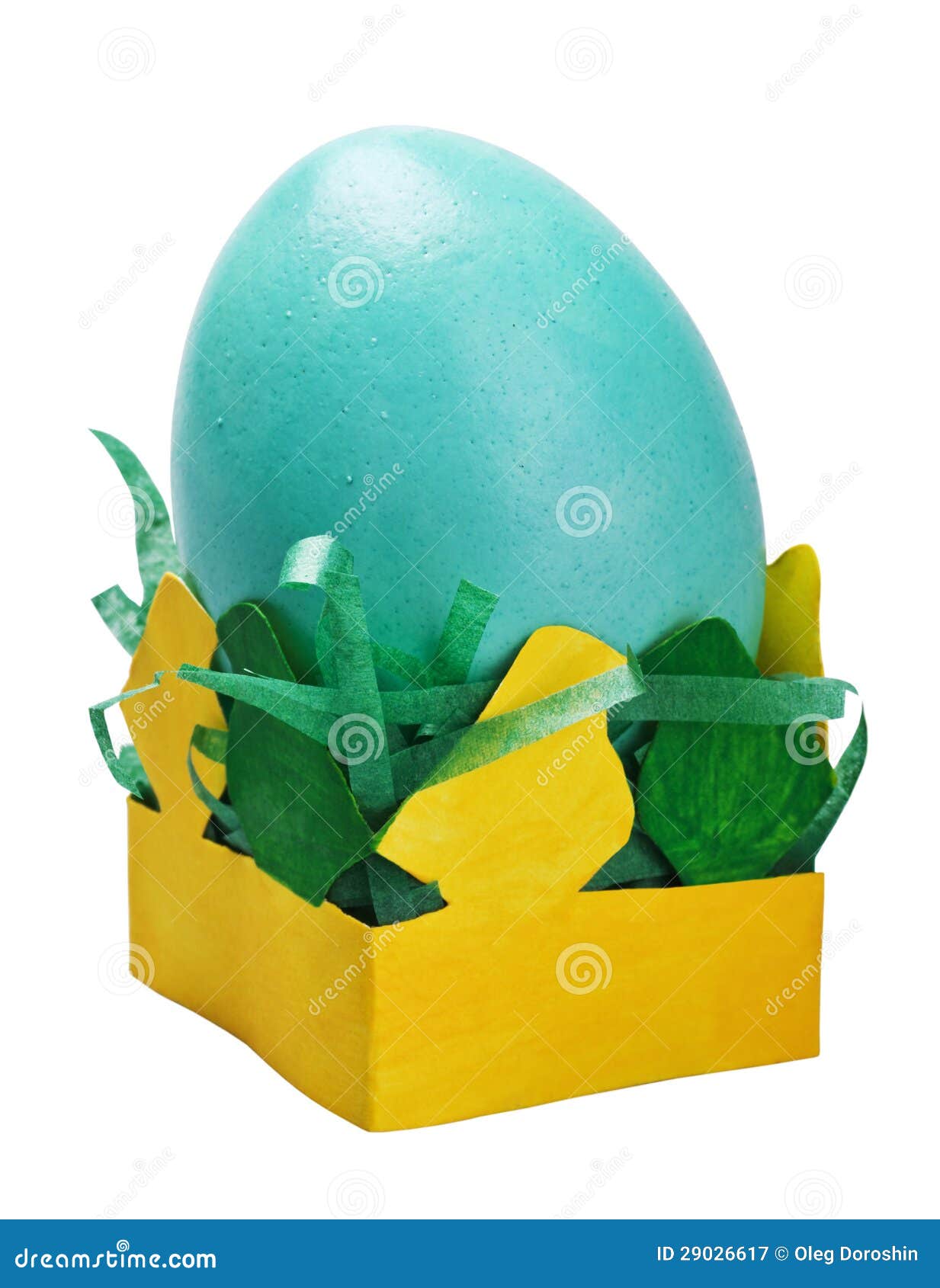 Easter Egg In A Cardboard Stand As Chickens Stock Image Image of