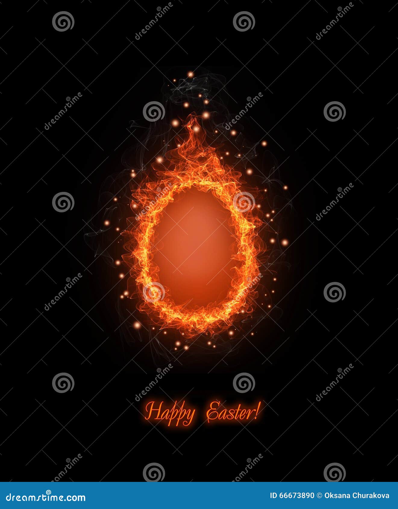 Easter egg fire burning stock illustration. Illustration of background