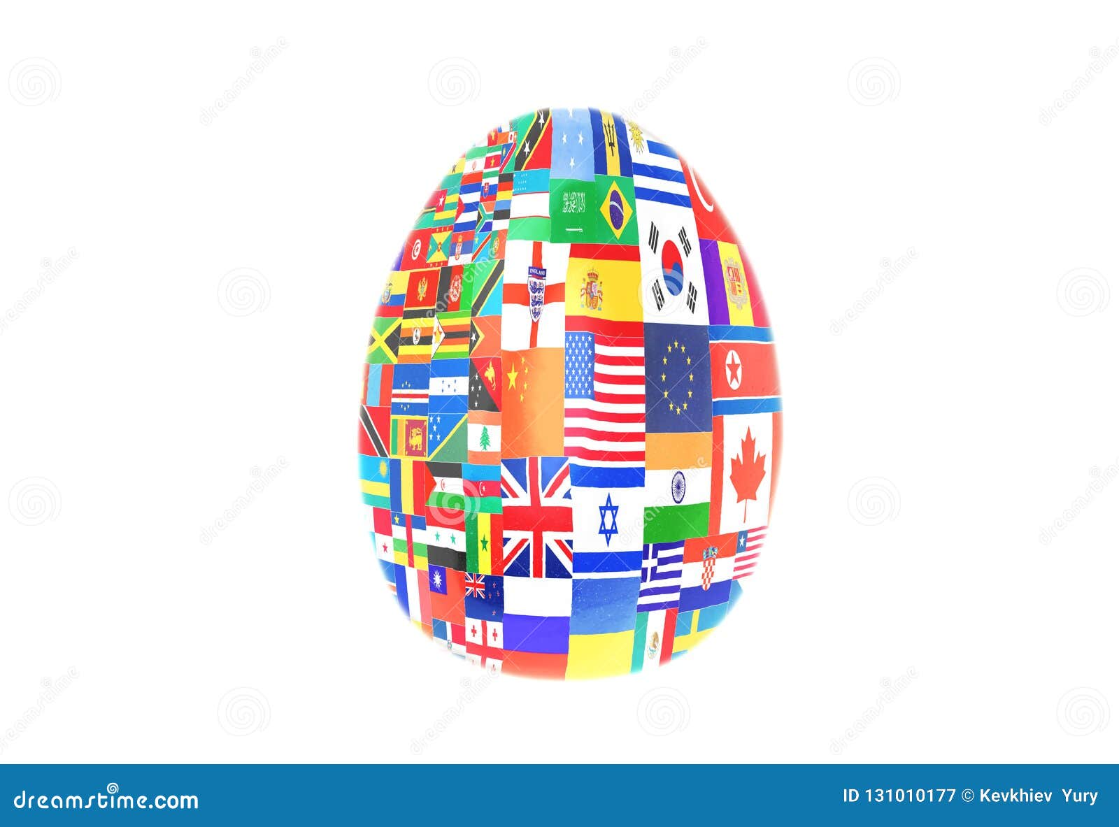 Easter Egg with Flags All Countries of World Stock Image Image of