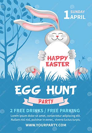 Easter Egg Hunt Flyer Template Stock Vector Illustration Of 