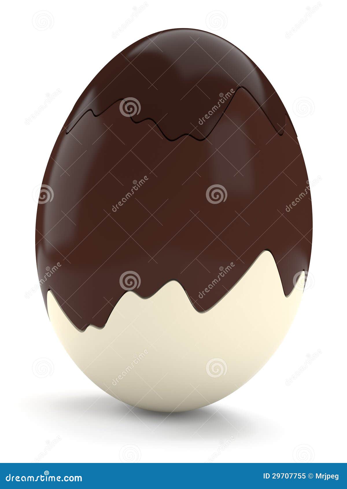Dark, Milk and White Chocolate Easter Egg Stock Illustration