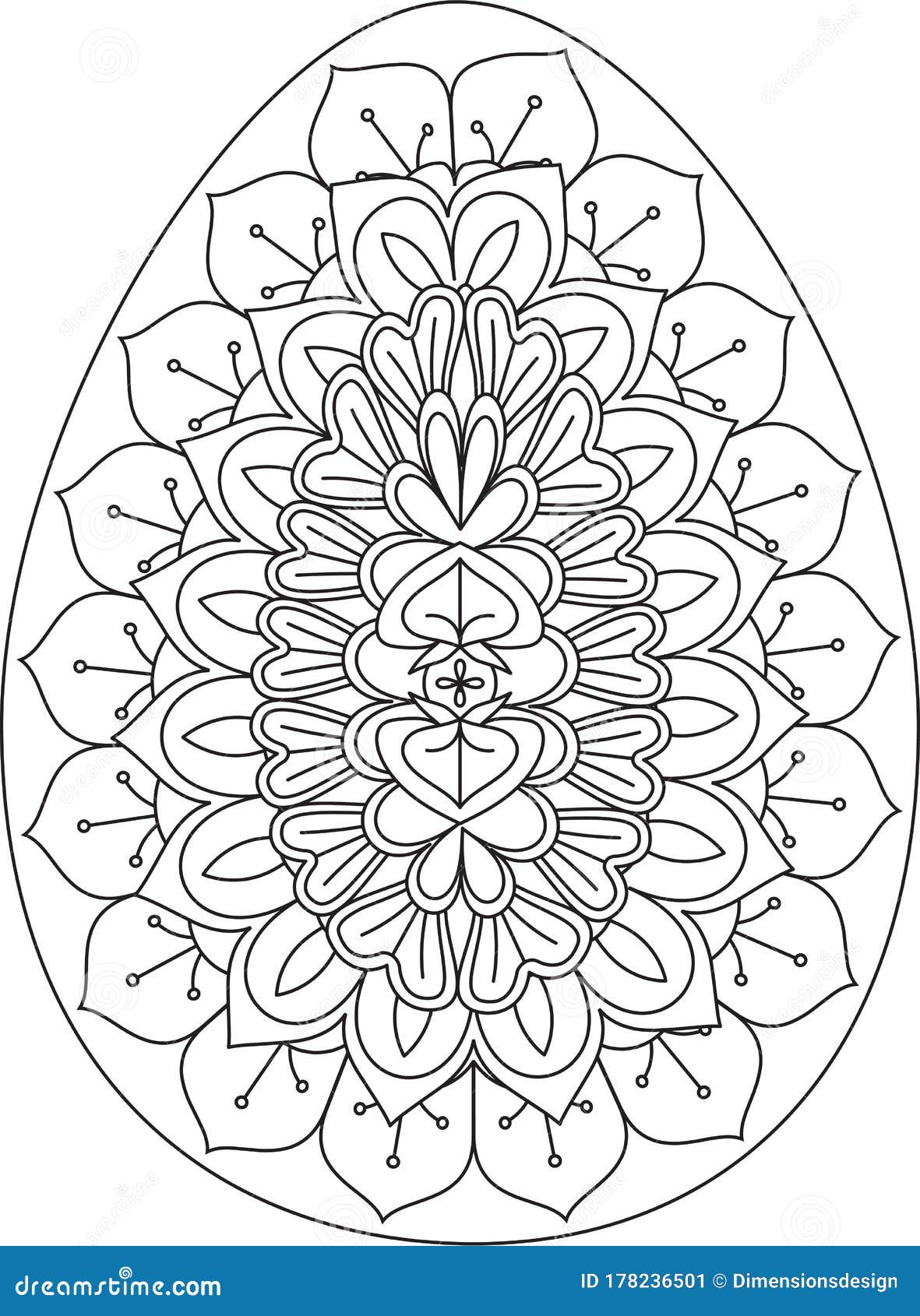 Download Easter egg Mandala stock vector. Illustration of holiday ...