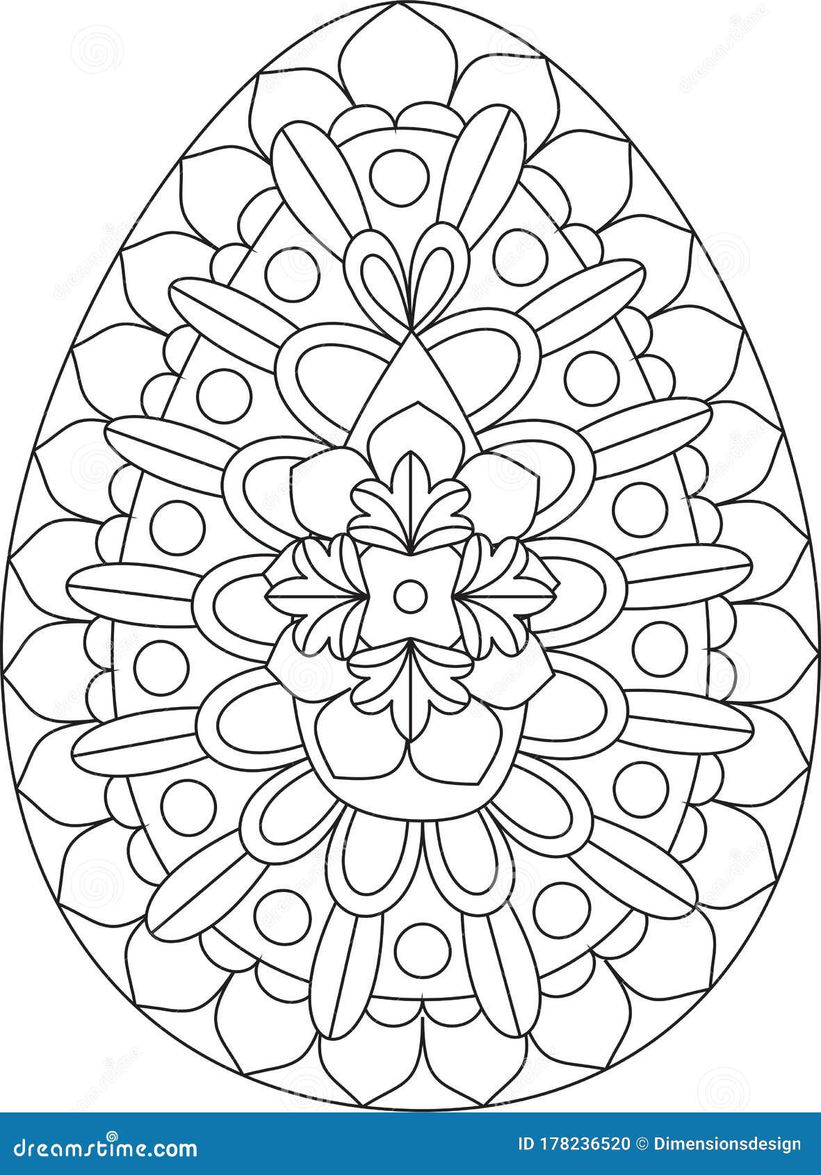 Download Easter egg Mandala stock vector. Illustration of drawing ...