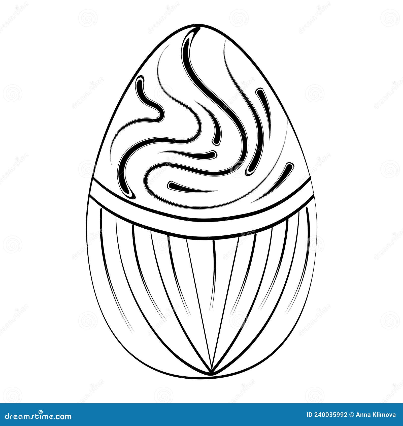 Easter Egg with Ornament and Decorative Elements Stock Vector