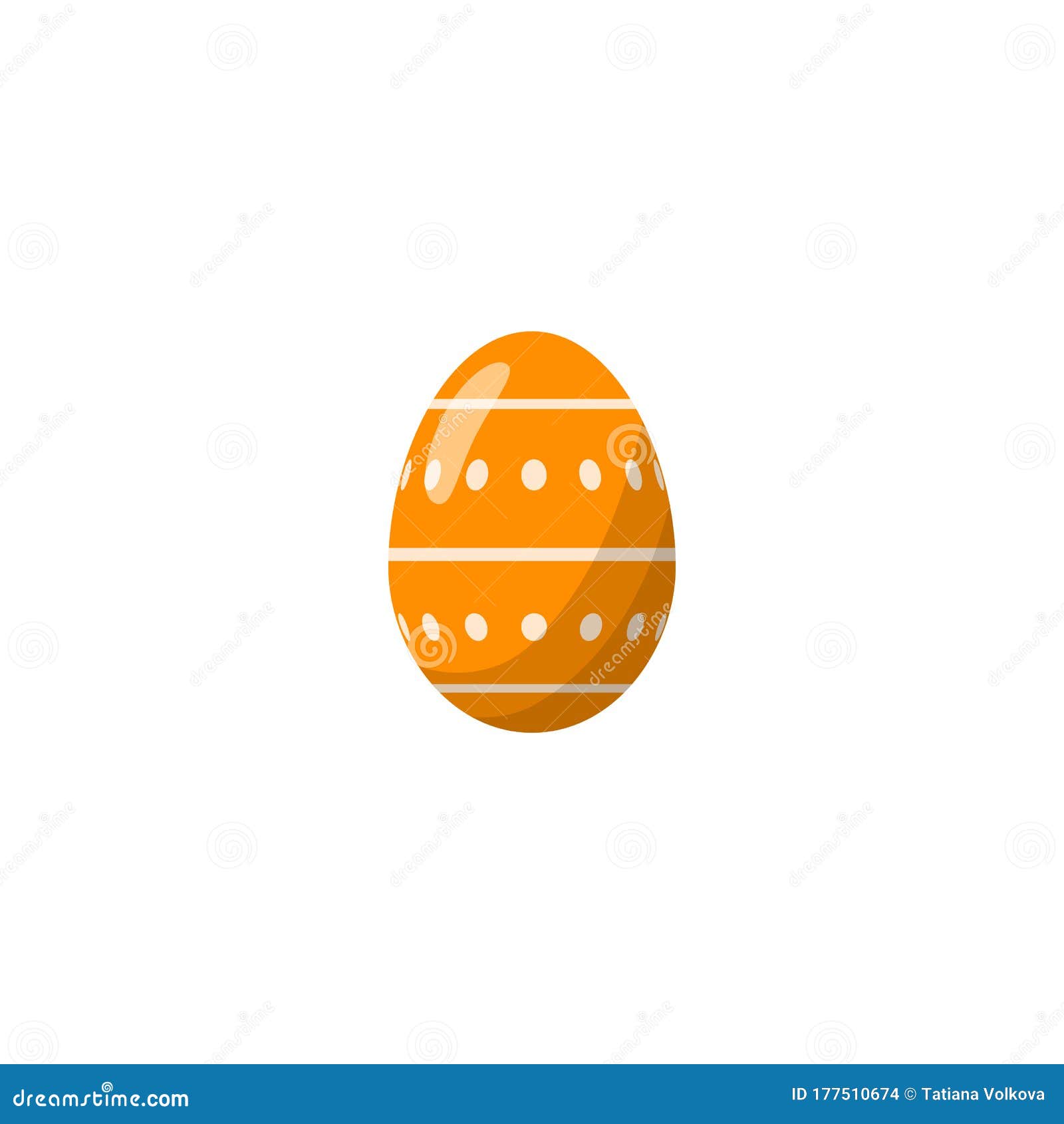 Easter Egg with Pattern. Vector Isolated Illustration. Stock Vector