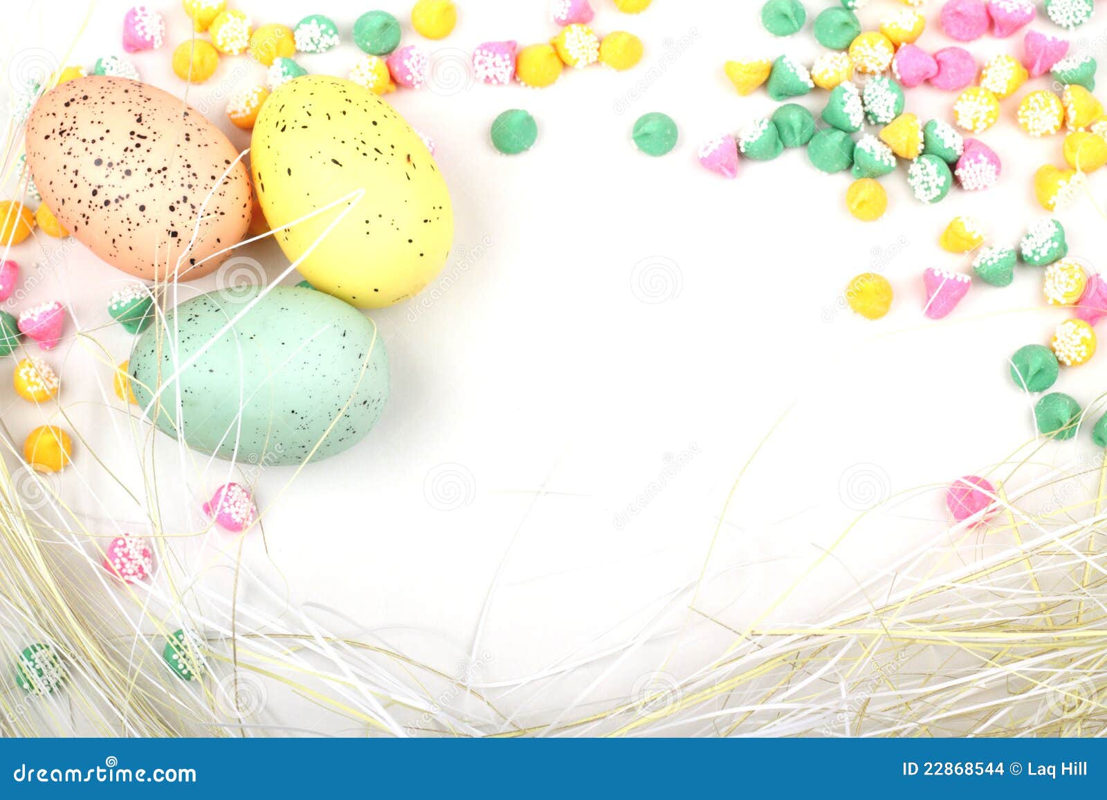 easter egg straw framed background