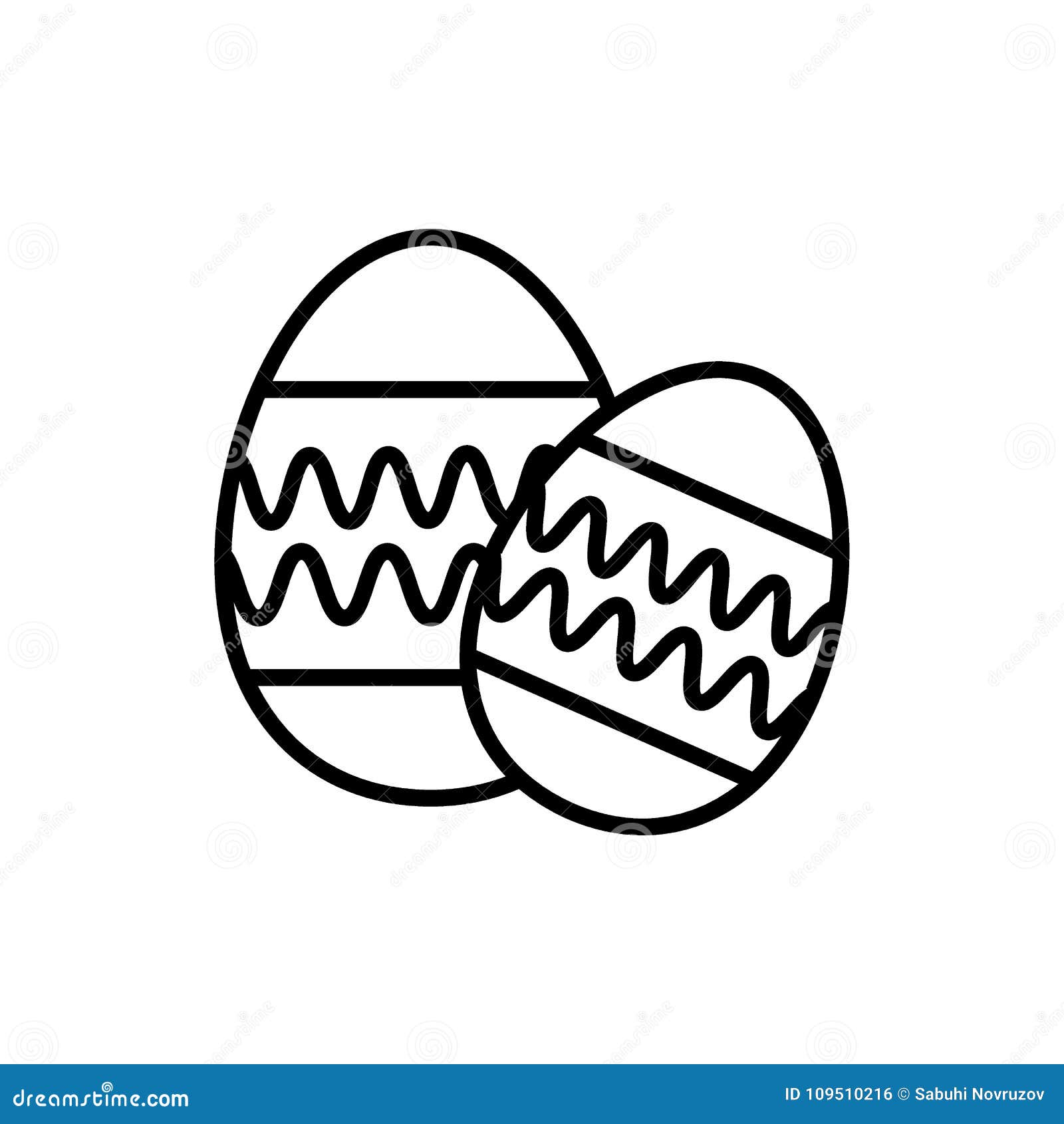 Download Easter Egg Vector Icon. Two Easter Eggs. Flat Simple Line ...