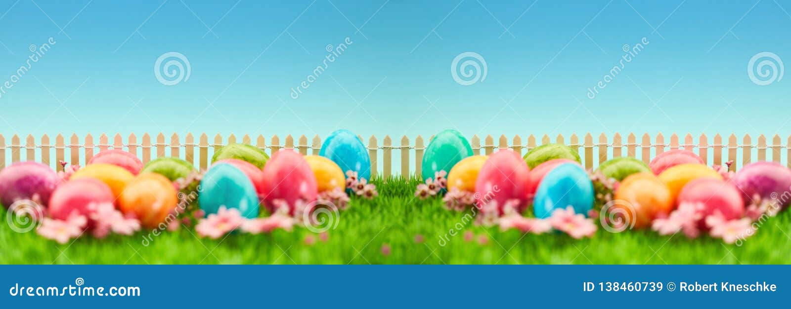 Easter Eggs for Easter As a Panorama Header Stock Image - Image of