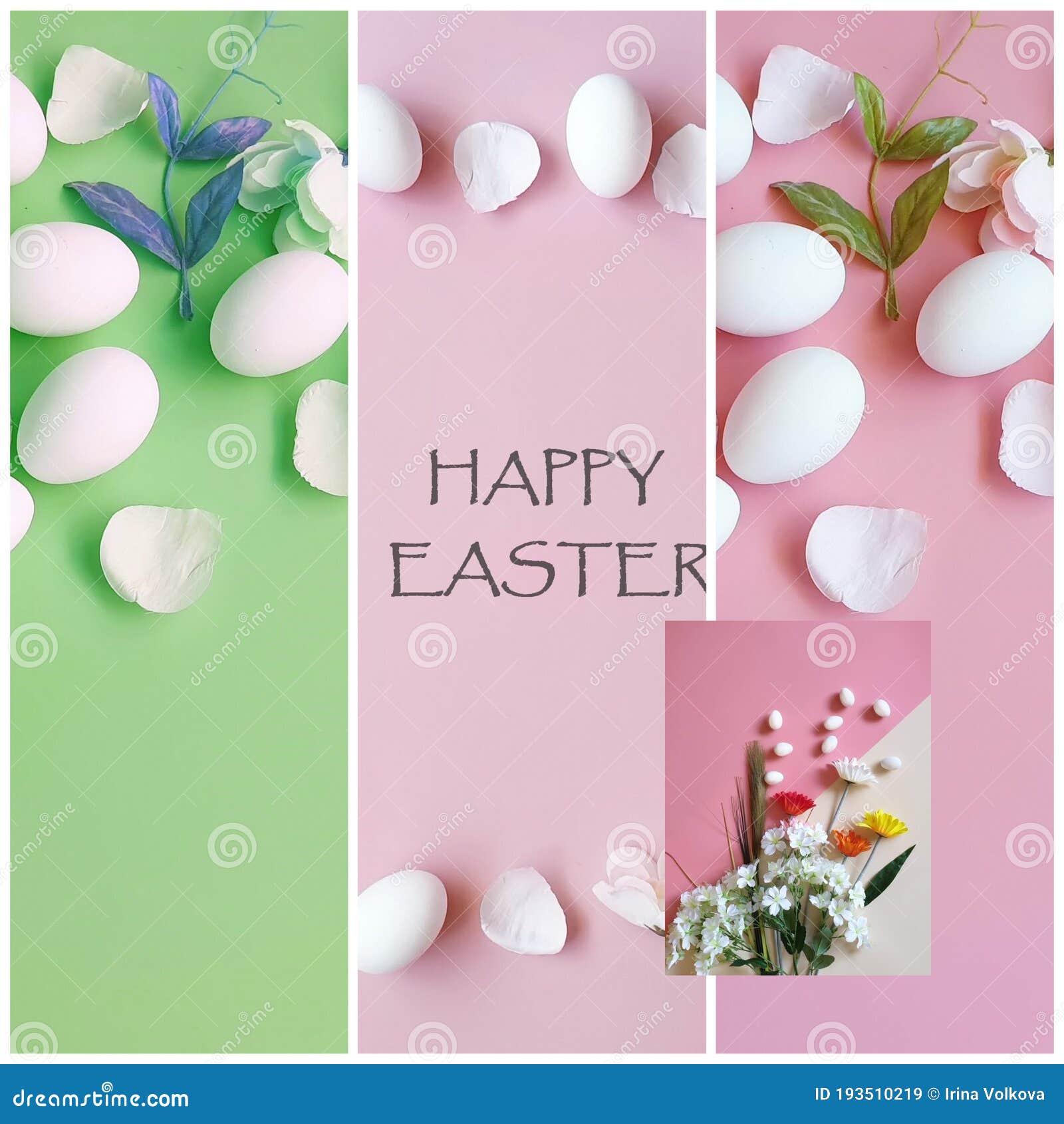 Easter Eggs Banner Colorful Pastel Abstract Modern Template Background ...