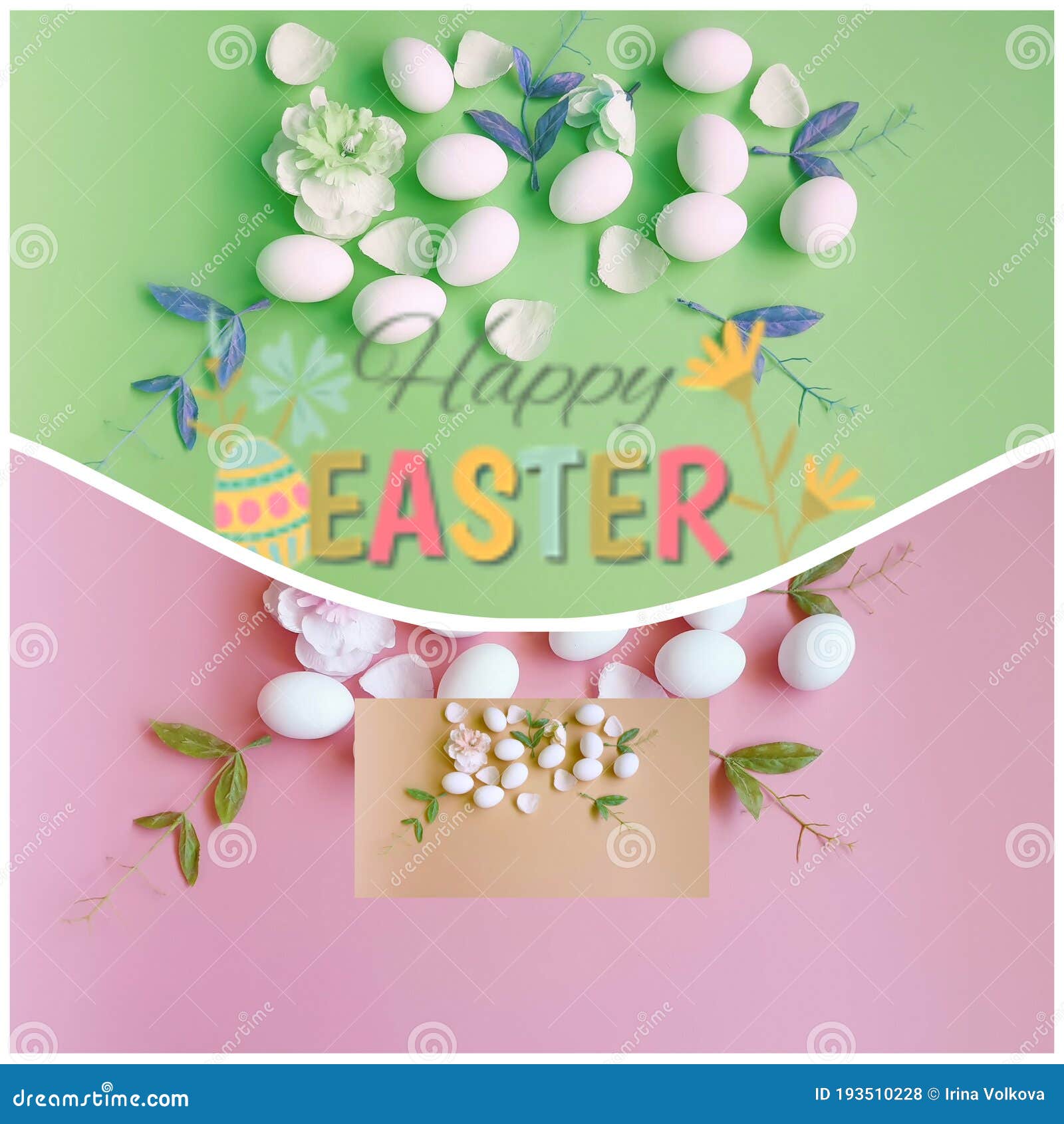 Easter Eggs Banner Colorful Pastel Abstract Modern Template Background ...
