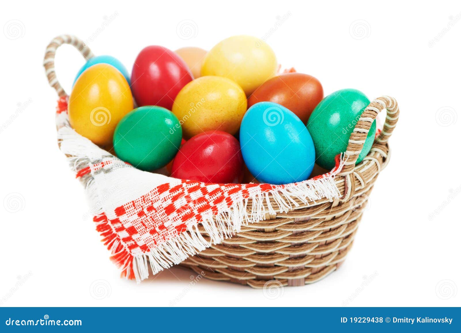 Easter eggs in basket stock photo. Image of pattern, easter 19229438