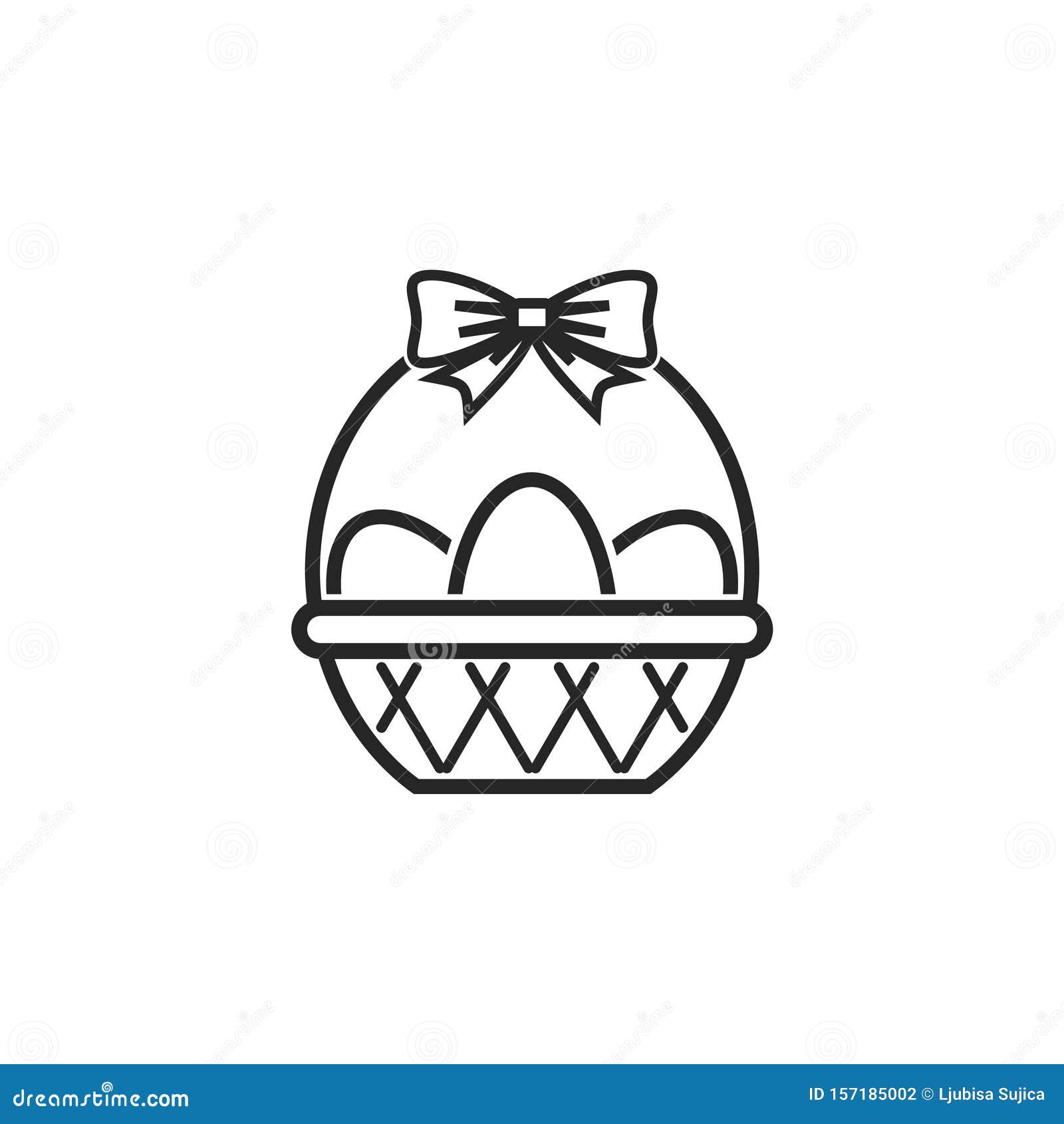 Easter Eggs in a Basket Icon Illustration Stock Illustration