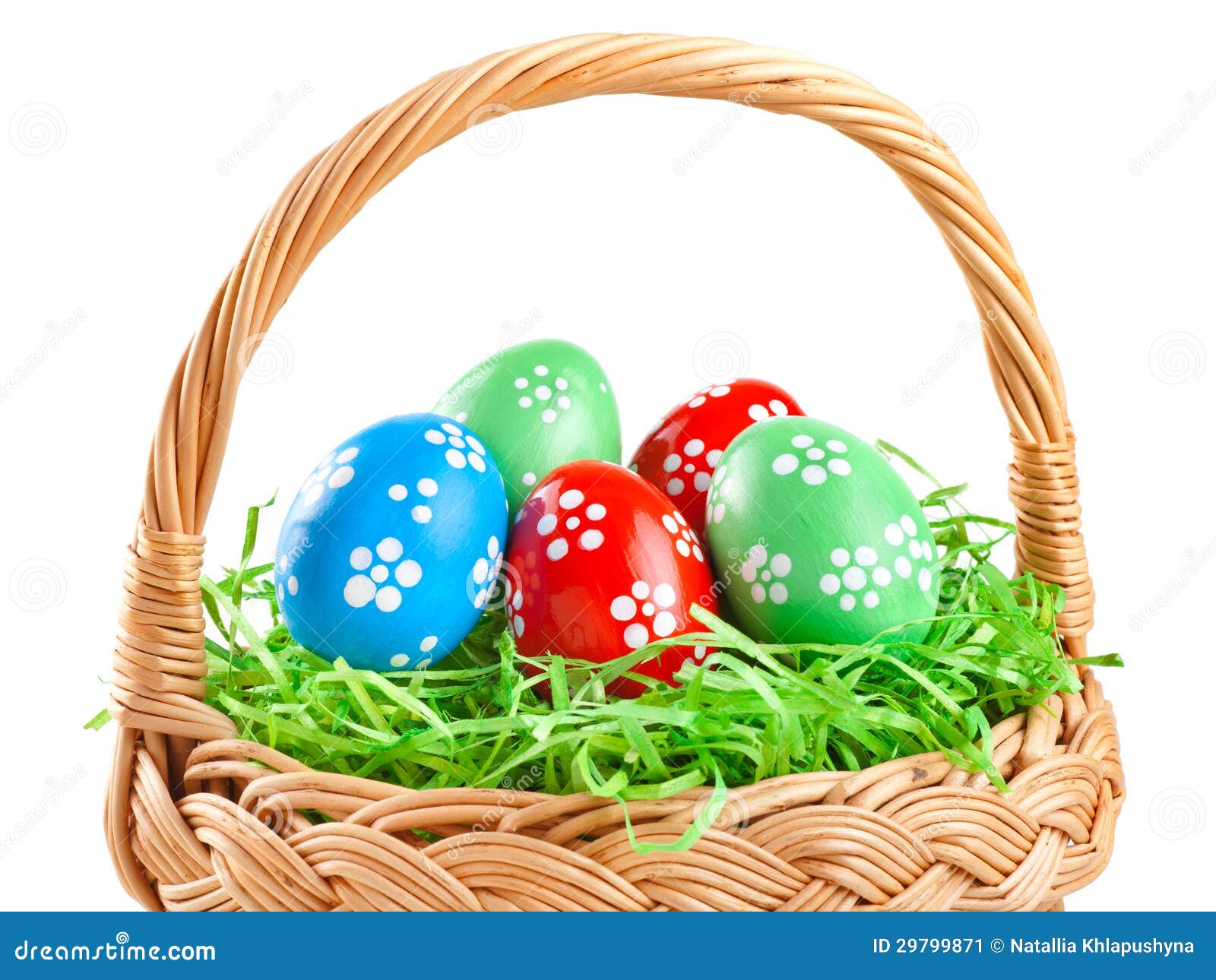 Easter eggs in basket stock image. Image of spring, traditional 29799871