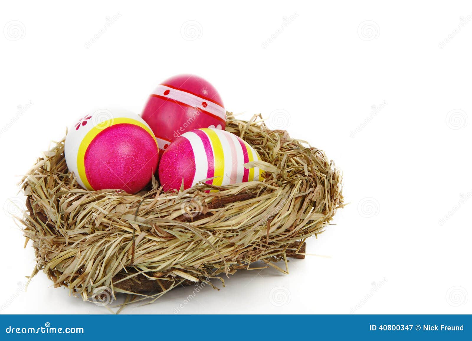 Easter eggs in a bird nest stock image. Image of close 40800347