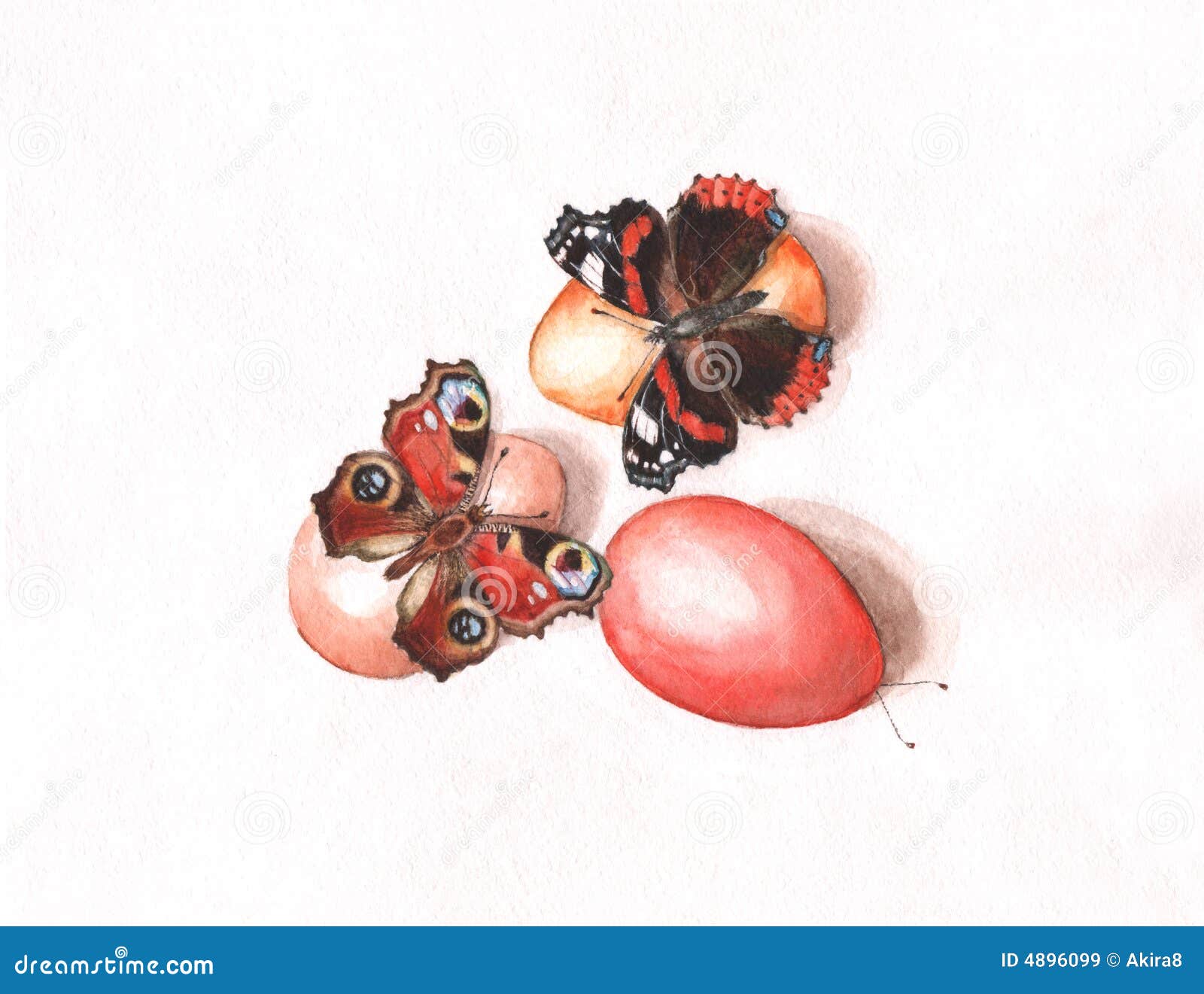 Easter Eggs with Butterflies Stock Illustration Illustration of