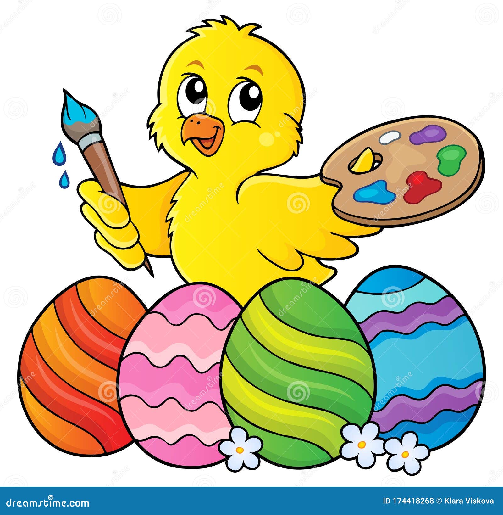easter eggs and chicken painter topic 1