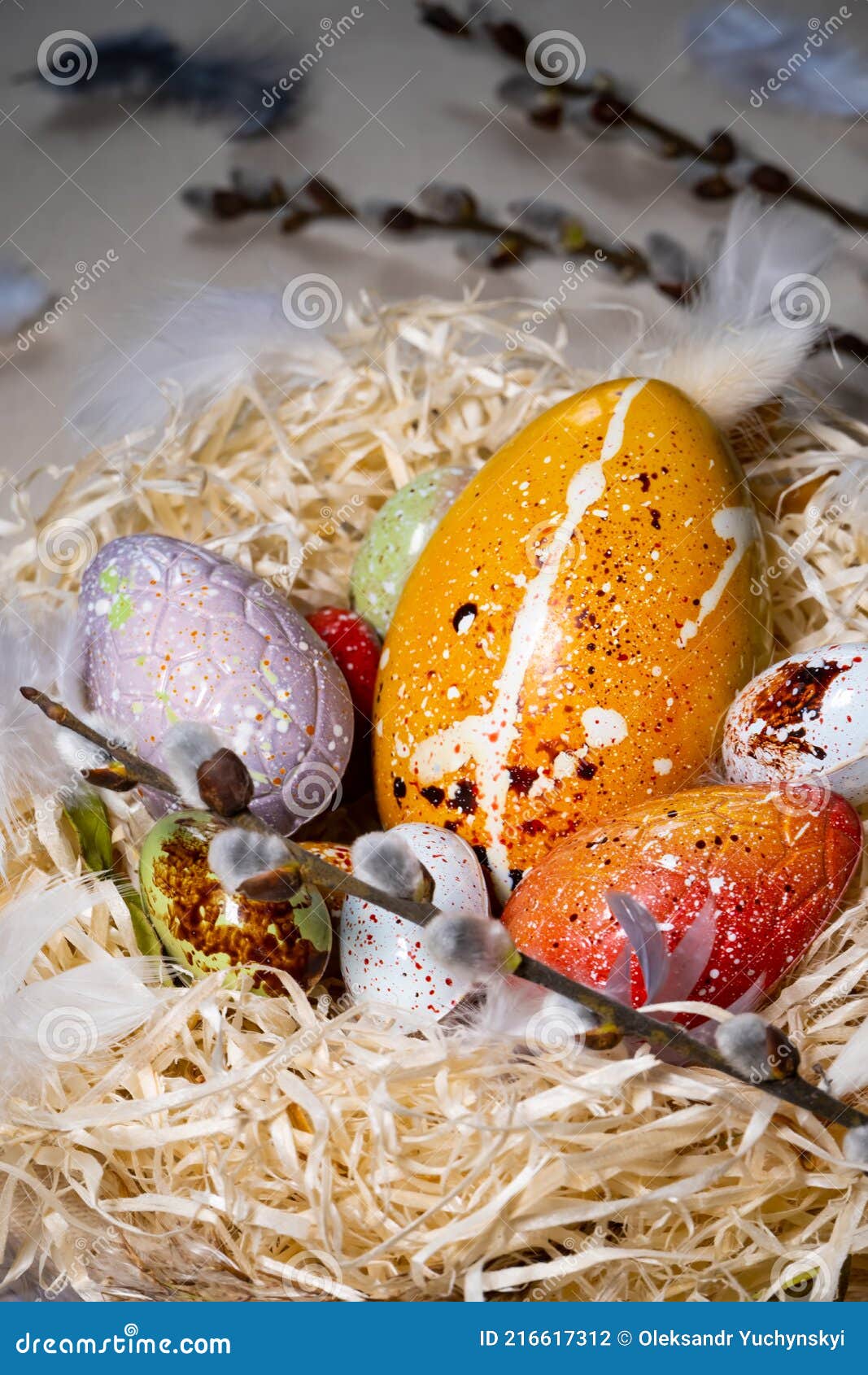 Easter Eggs with Chocolate with a Surprise Inside Stock Photo - Image ...