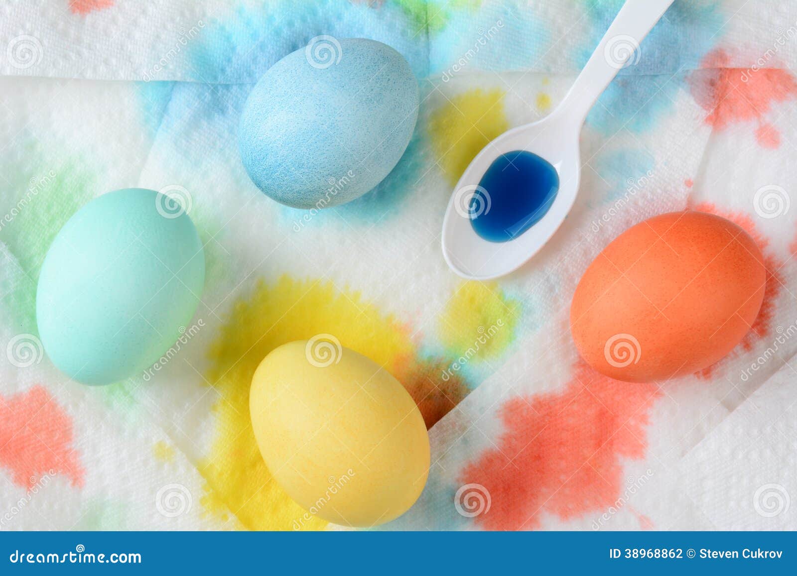 Easter Eggs Drying on Paper Towels Stock Photo Image of holiday