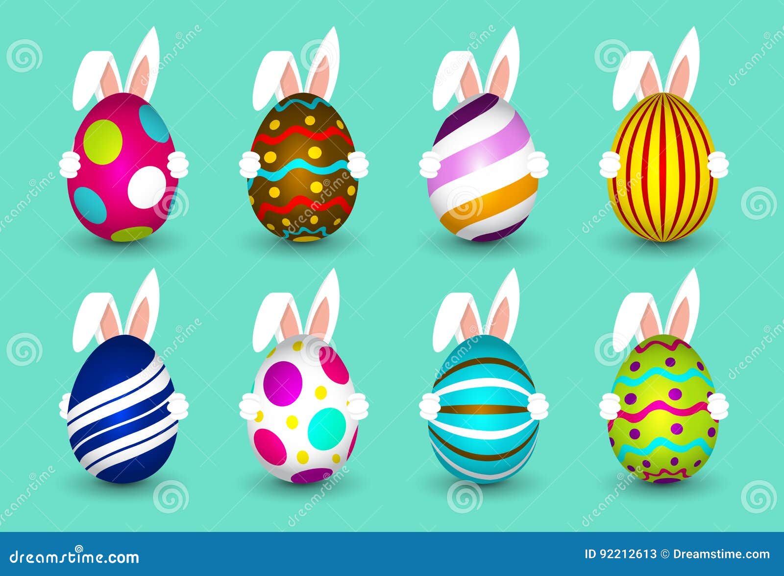 Easter Eggs   Easter Bunny   Deliver Eggs   Happy Easter Stock ...